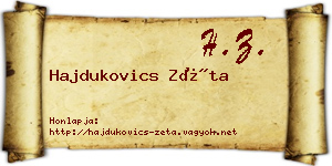 Hajdukovics Zéta névjegykártya